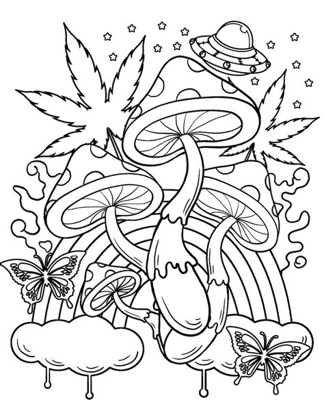 mushroom coloring page|free printable trippy coloring pages.